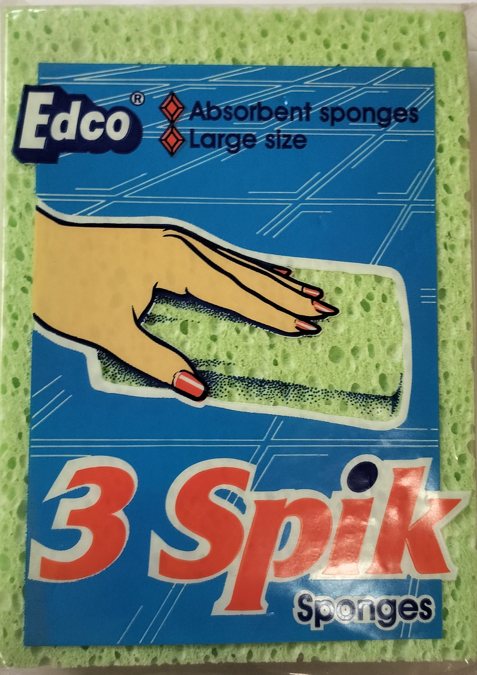 Spik Sponges 160x120x10mm Green Pack of 3